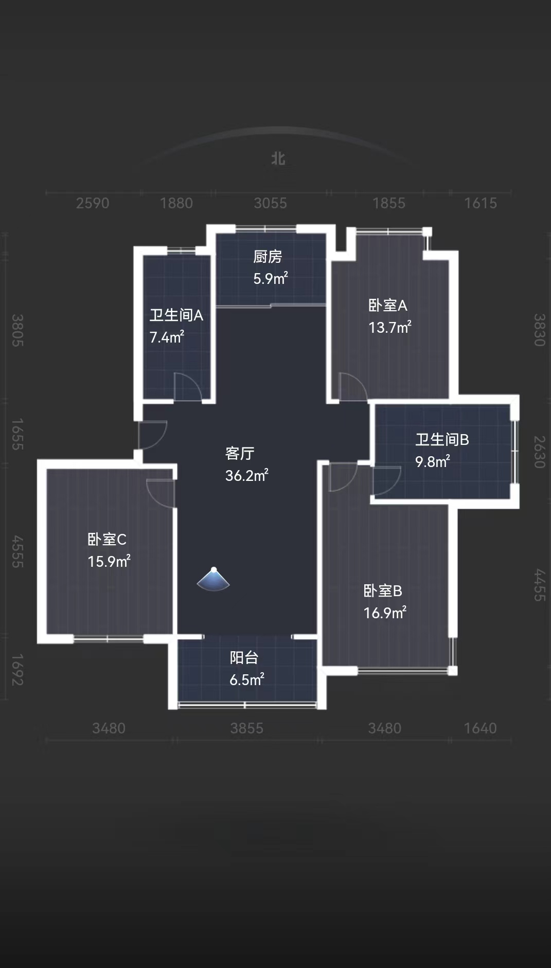 金和家园 3室2厅2卫 134m&sup2;
