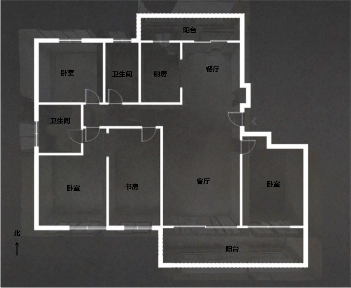 万濠世家 4室2厅2卫 180.00m&sup2;