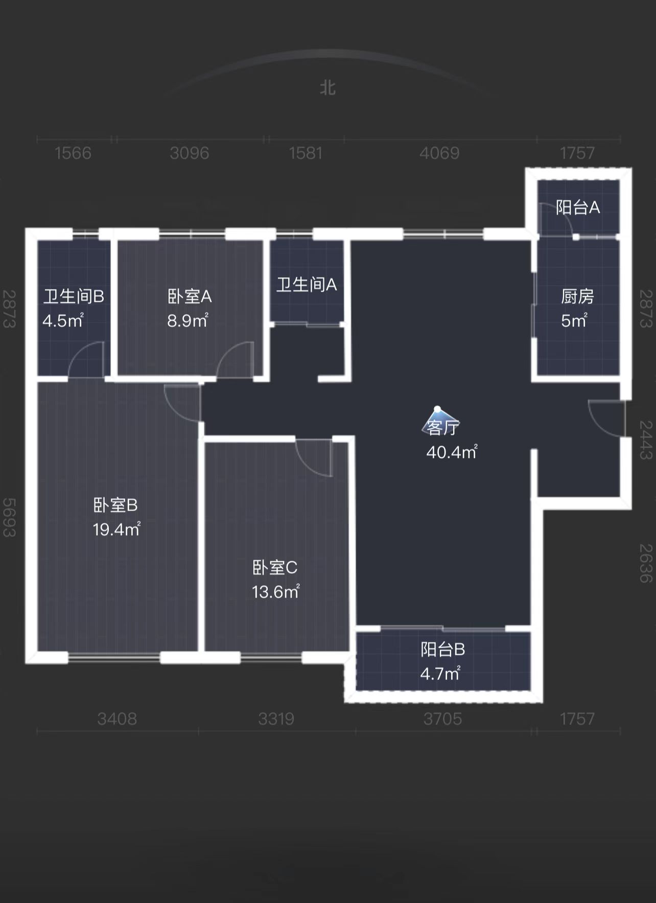 碧桂园天玺湾 3室2厅2卫 135.18m&sup2;