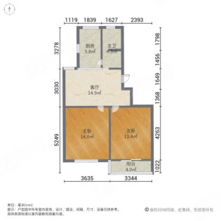 虹桥北村(崇川区) 2室1厅1卫 66.49m²