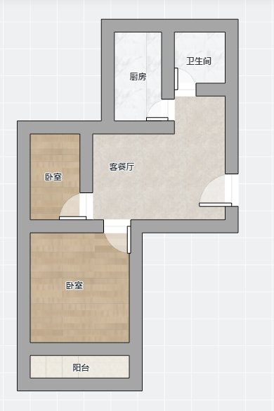 虹桥南村 2室1厅1卫 54m&sup2;