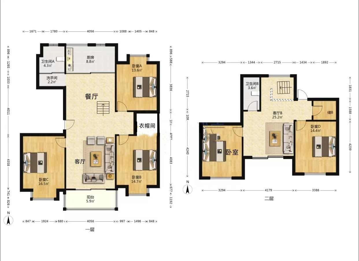 新城小区 5室3厅2卫 208.00m&sup2;