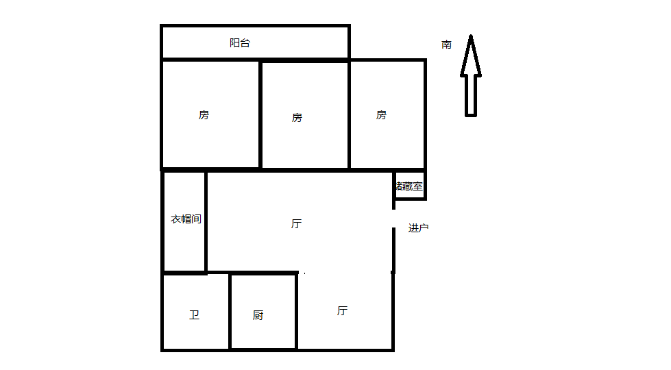 郭里园 3室2厅1卫 140.52m&sup2;
