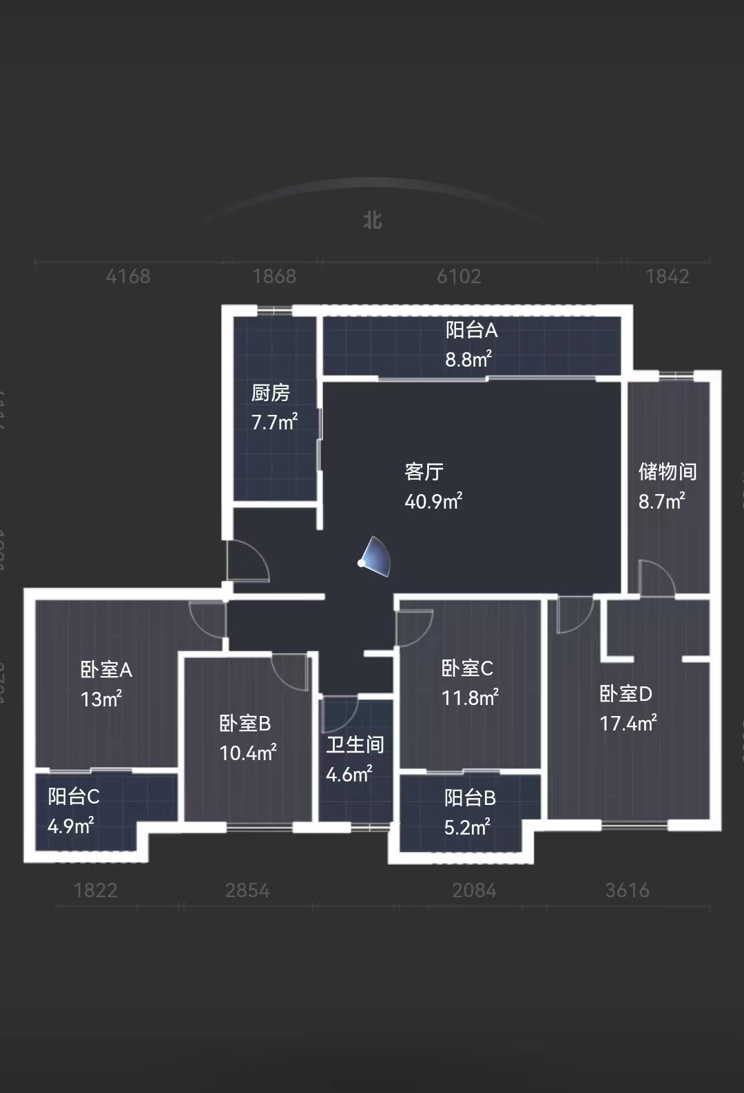 富力院士廷 4室2厅2卫 171m&sup2;
