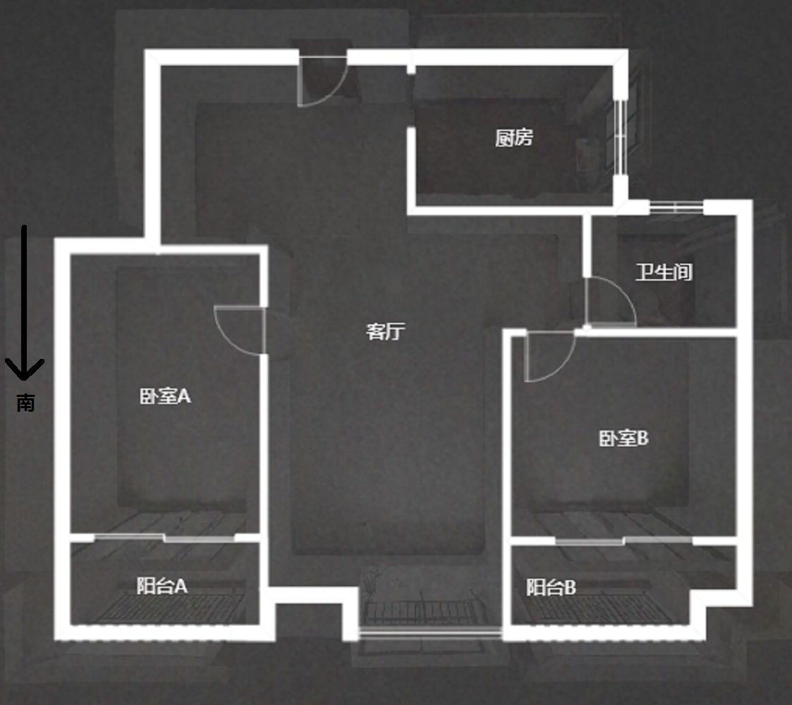 江景国际家园北区 2室2厅1卫 106m&sup2;