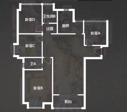南山国际社区 4室2厅1卫 129.17m&sup2;