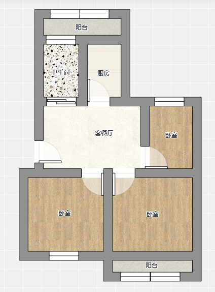 城南新村(崇川区) 2室1厅1卫 83m&sup2;