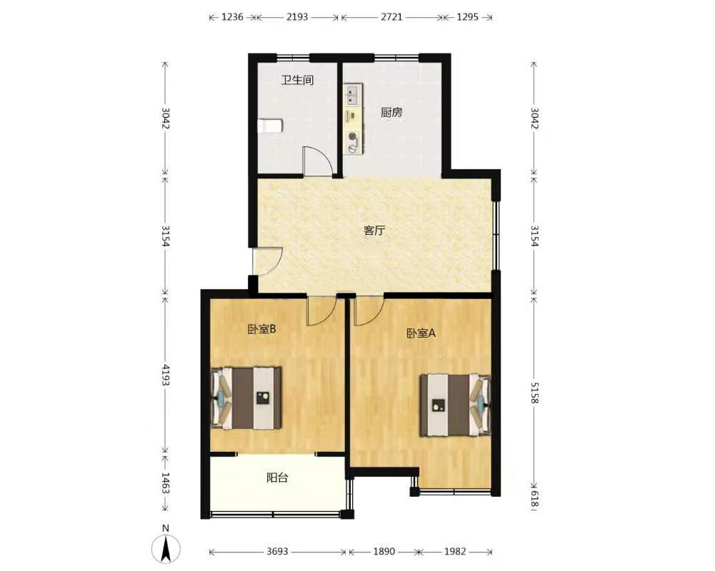 春晖花园 2室1厅1卫 90.5m&sup2;
