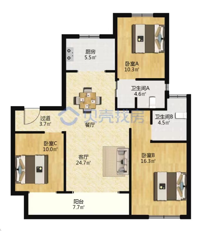 澜庭序 3室2厅2卫 110m&sup2;