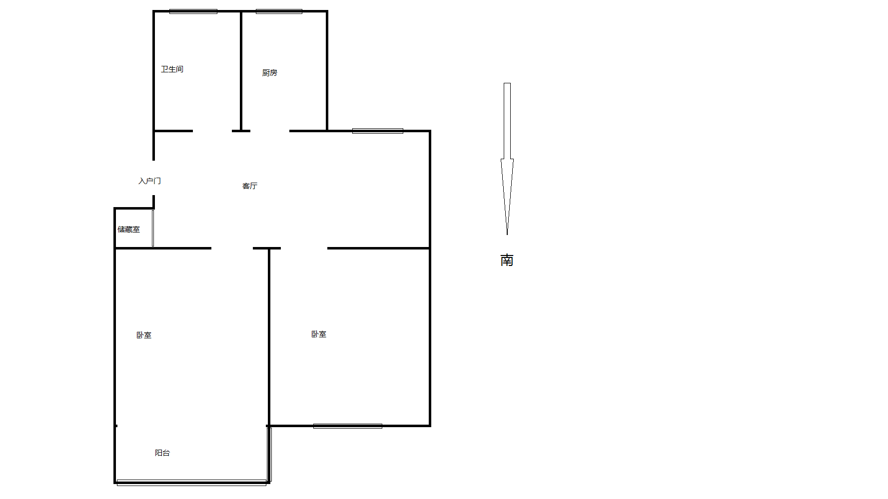 晨苑 2室1厅1卫 73.08m&sup2;