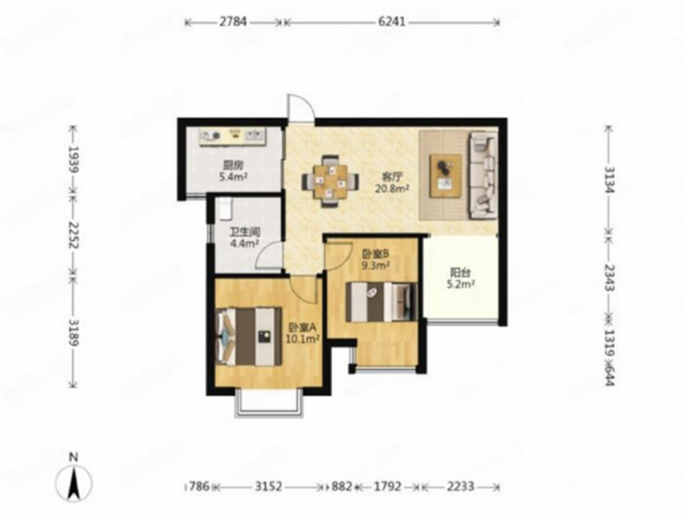 华强城 2室0厅0卫 74.00m&sup2;