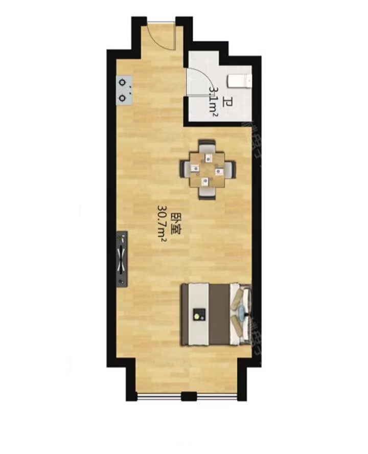 华润悦玺 1室1厅1卫 43m&sup2;