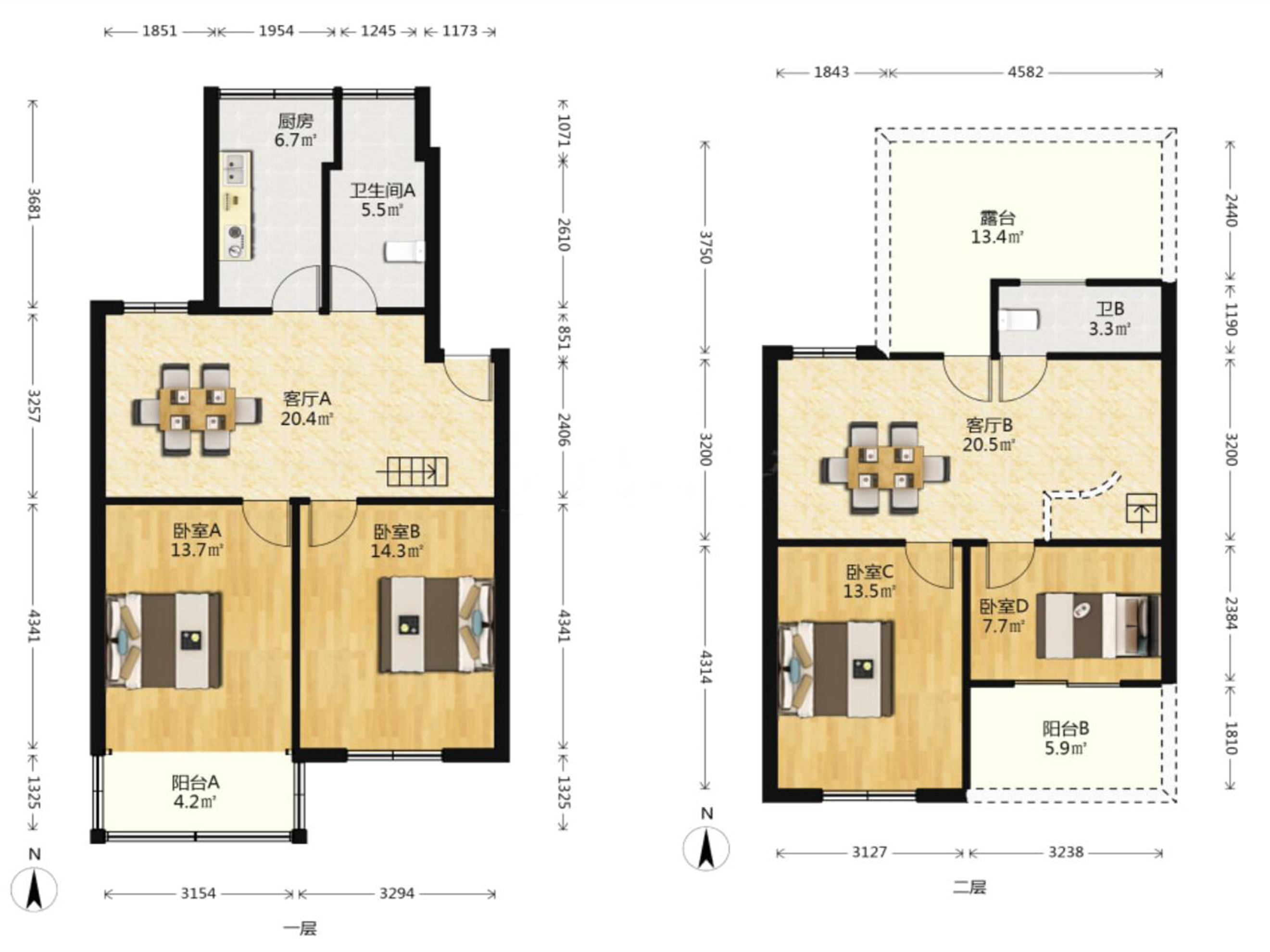 北濠桥东村 4室2厅1卫 82.00m&sup2;