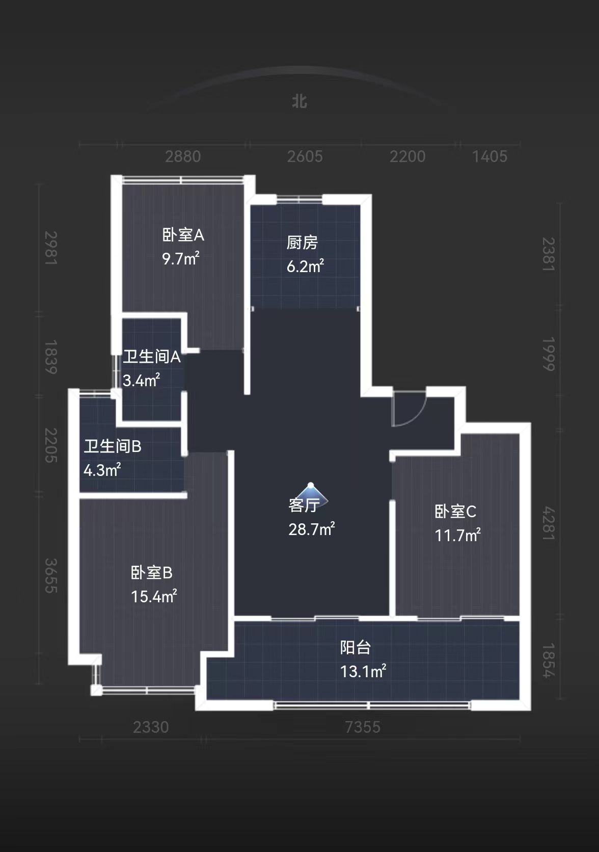 佳源都市 3室2厅2卫 113m&sup2;