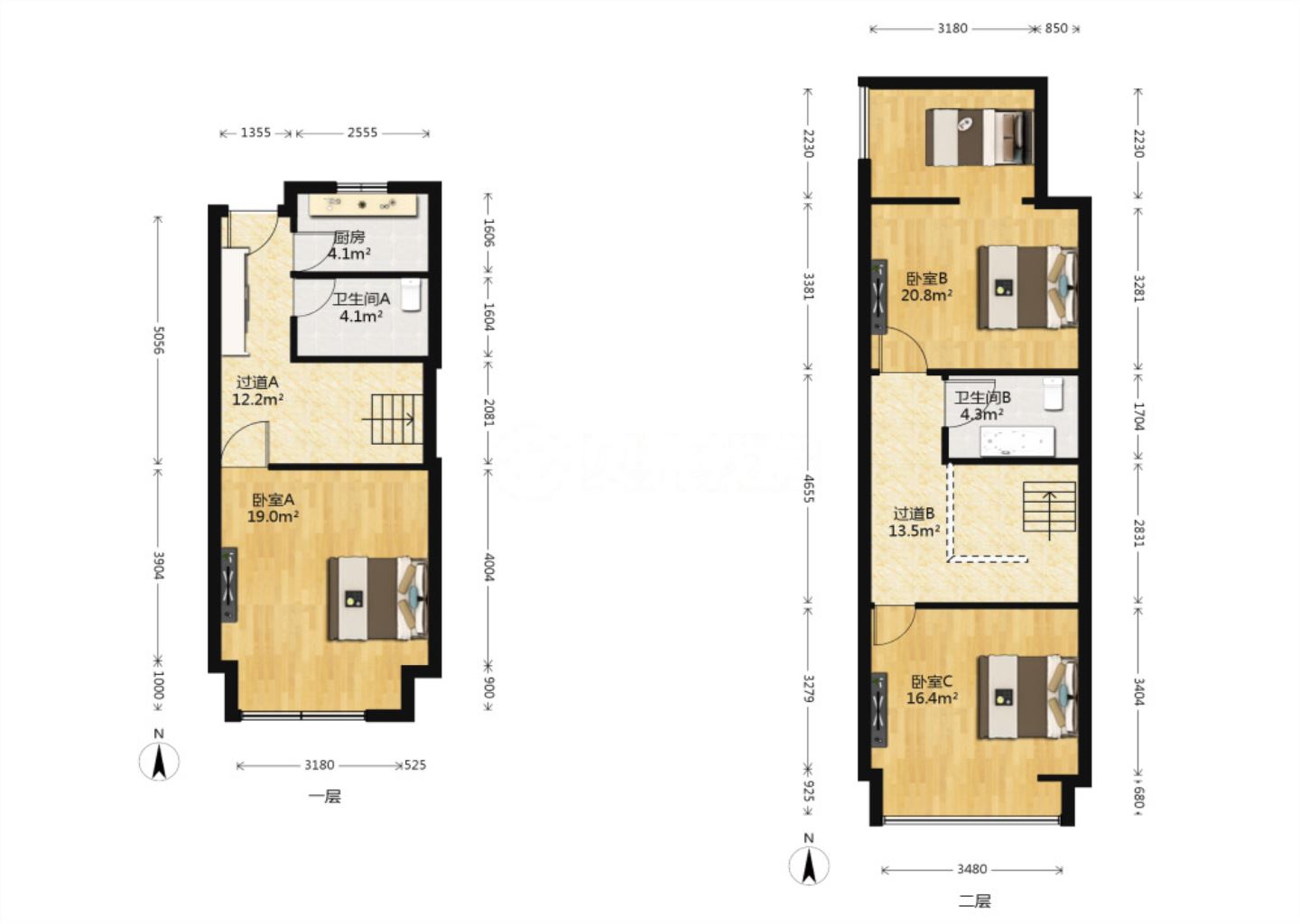 盈泰汇 3室1厅1卫 60.90m&sup2;