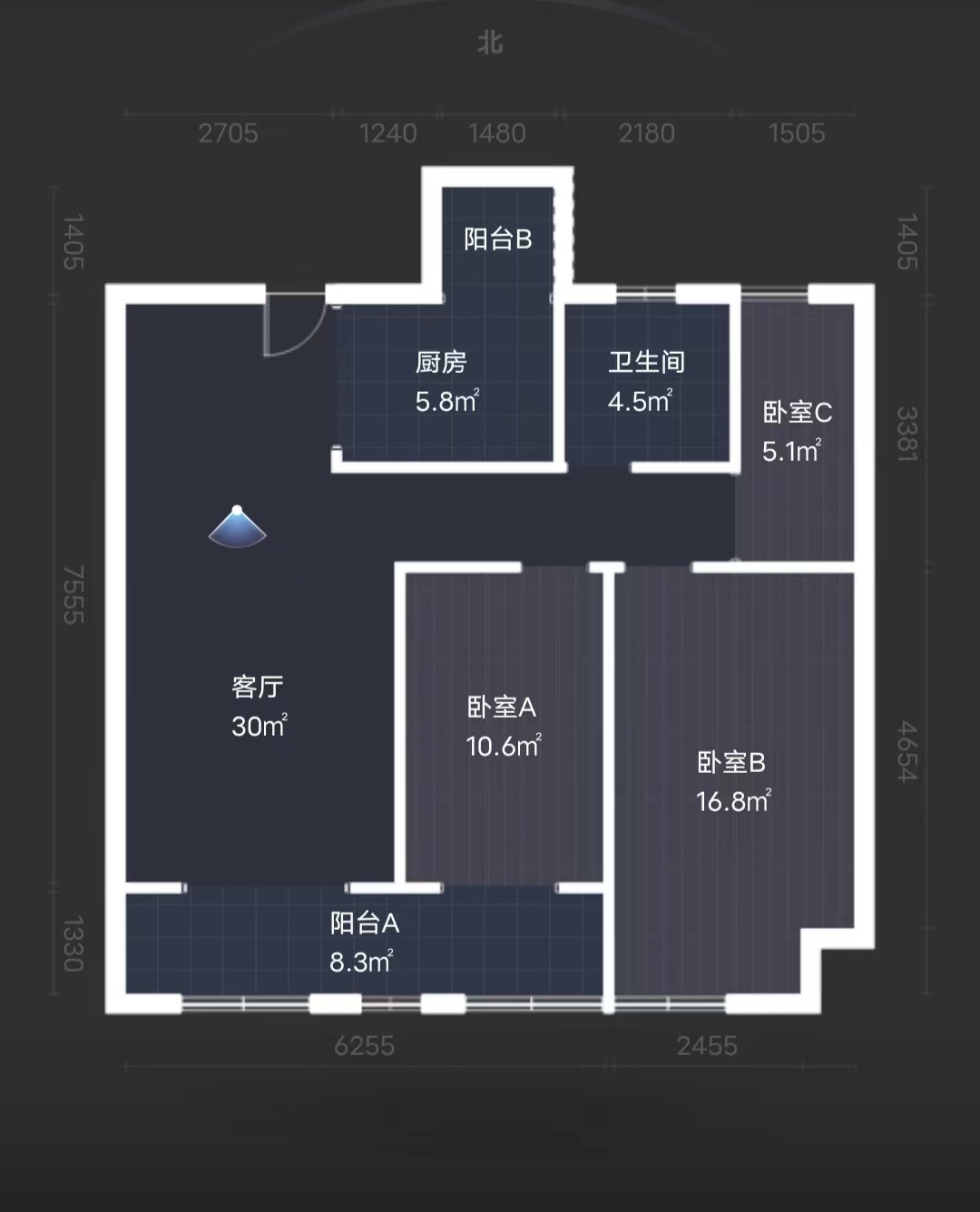 湖滨华庭 2室2厅1卫 101m&sup2;