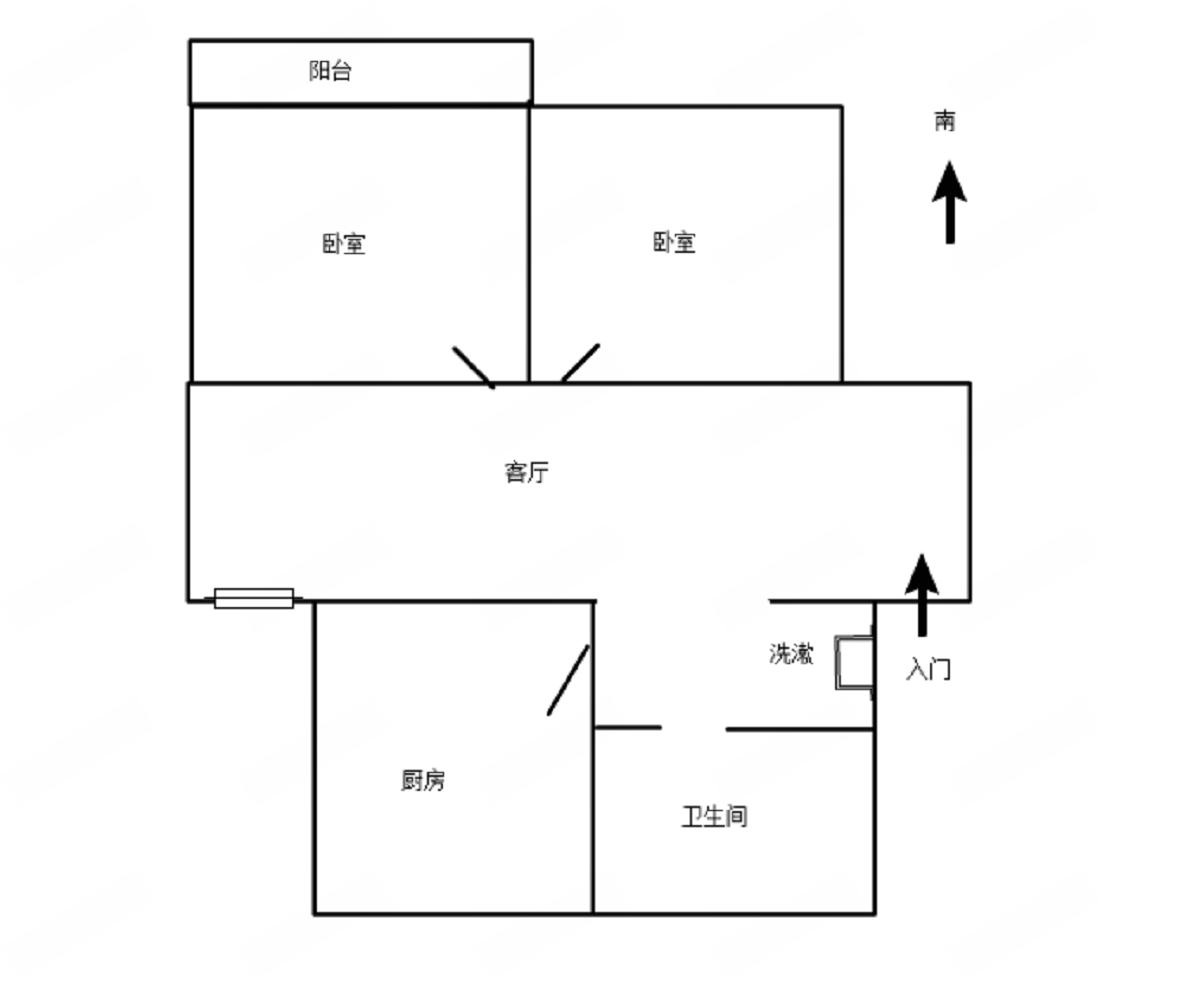 森大蒂花苑北区 2室2厅1卫 83m&sup2;