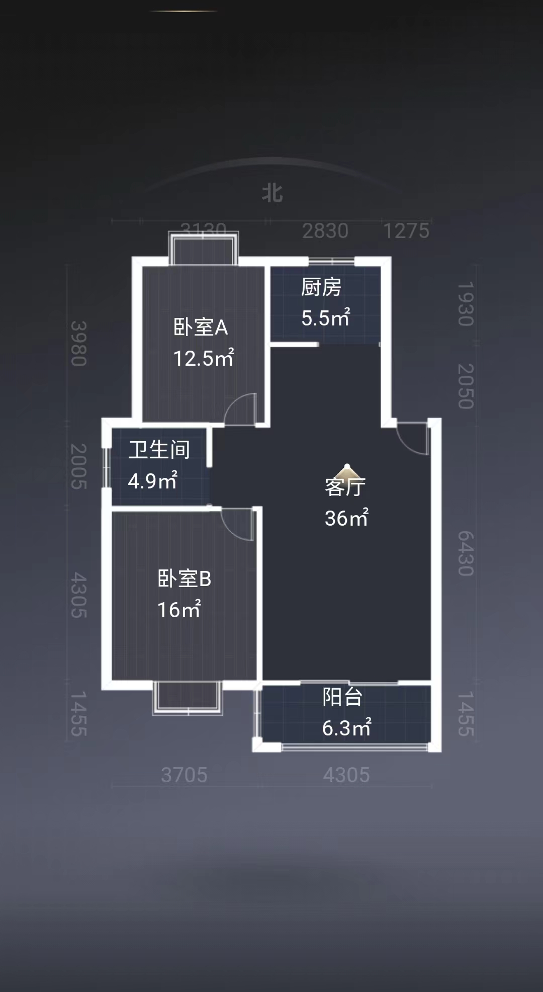 金霞东苑 2室1厅1卫 99m&sup2;