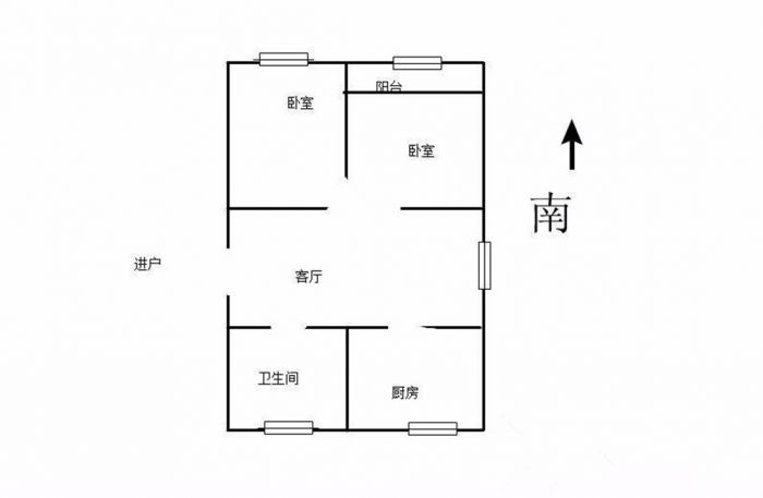 城南新村(崇川区) 2室1厅1卫 68.18m&sup2;