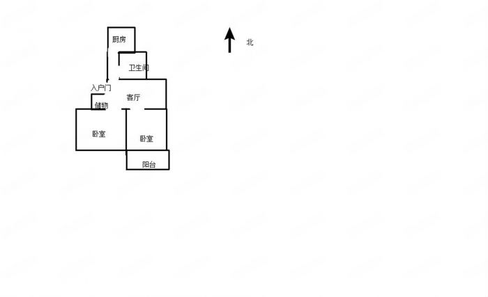 北濠新村二组团 2室1厅1卫 73.00m&sup2;