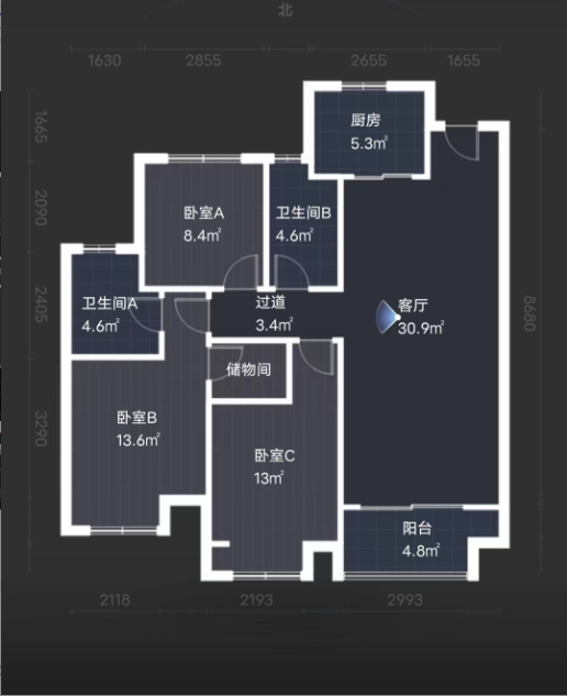 紫御四季 3室2厅2卫 112m&sup2;