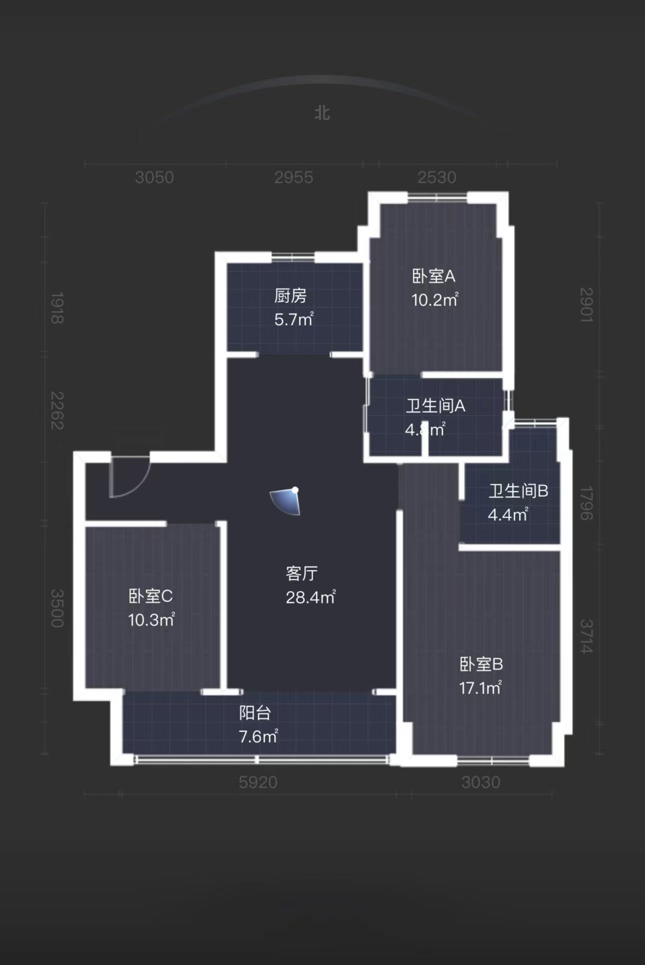 澜庭序 3室3厅3卫 110.00m&sup2;