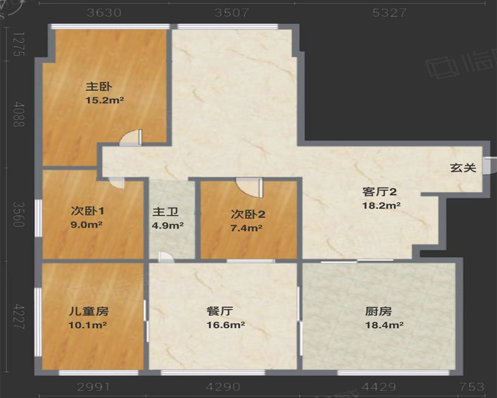 华强城 3室2厅1卫 112m&sup2;