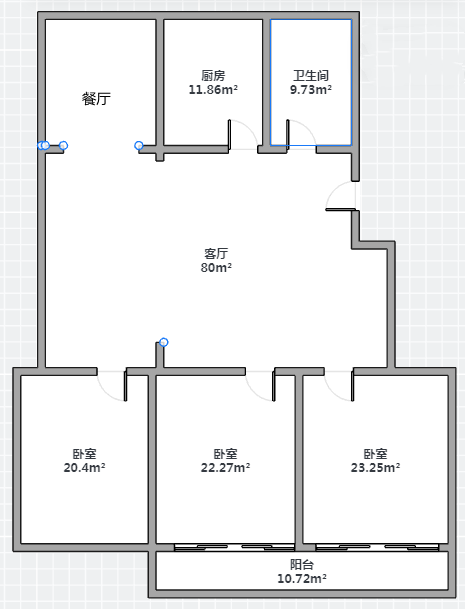北濠桥东村 3室2厅1卫 111m&sup2;
