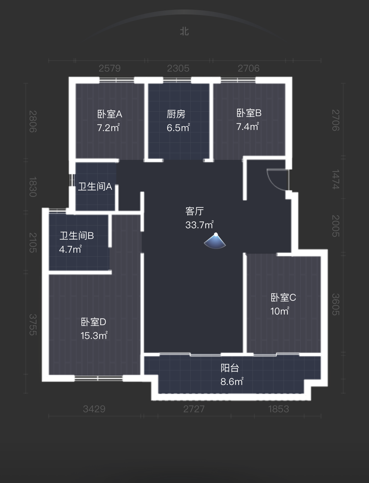 金地繁茂里 4室2厅2卫 118m²