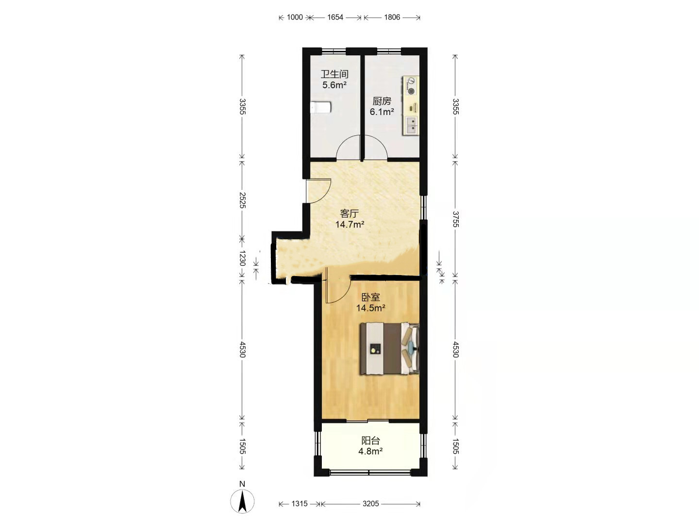 新港花苑 3室2厅1卫 148m&sup2;