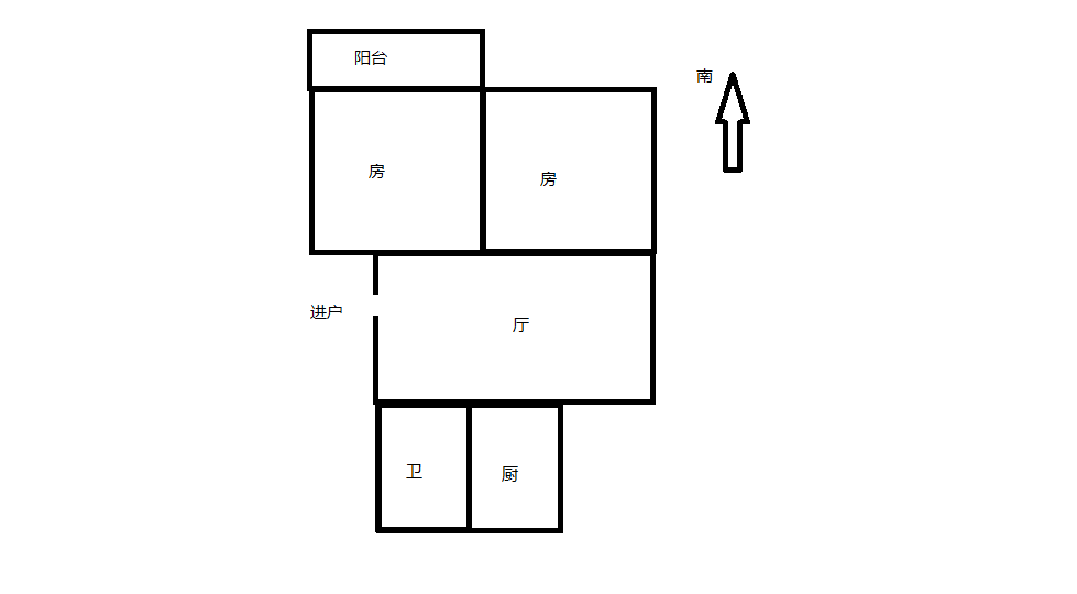 北郭东村北区 2室1厅1卫 77.00m&sup2;