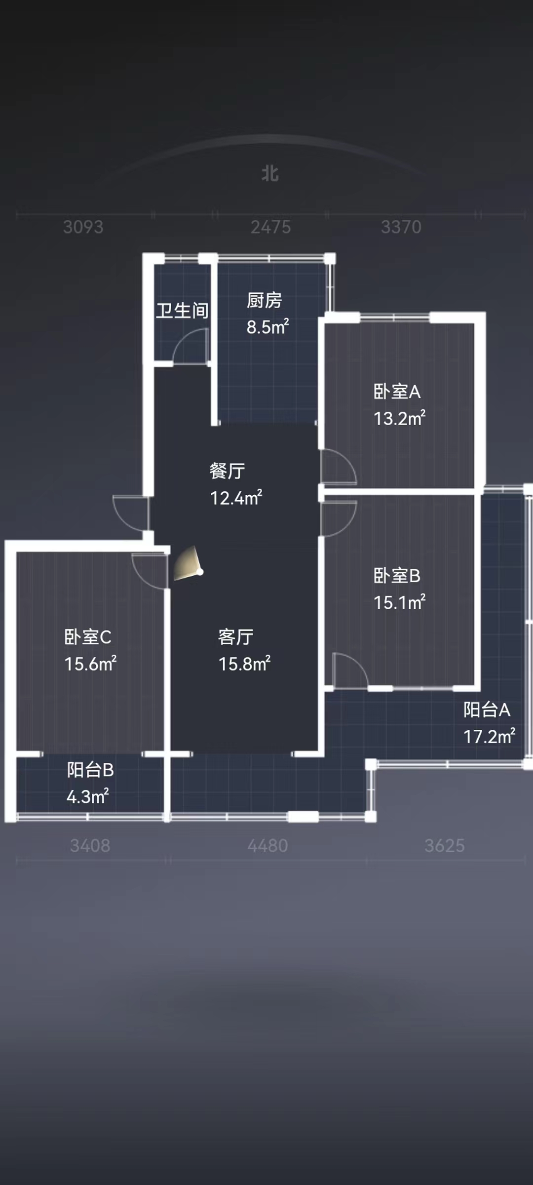 城中花园 3室2厅1卫 100m&sup2;