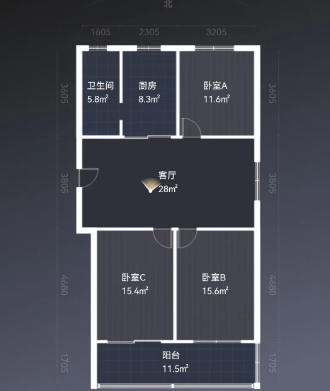 八角亭小区 3室2厅1卫 110m²