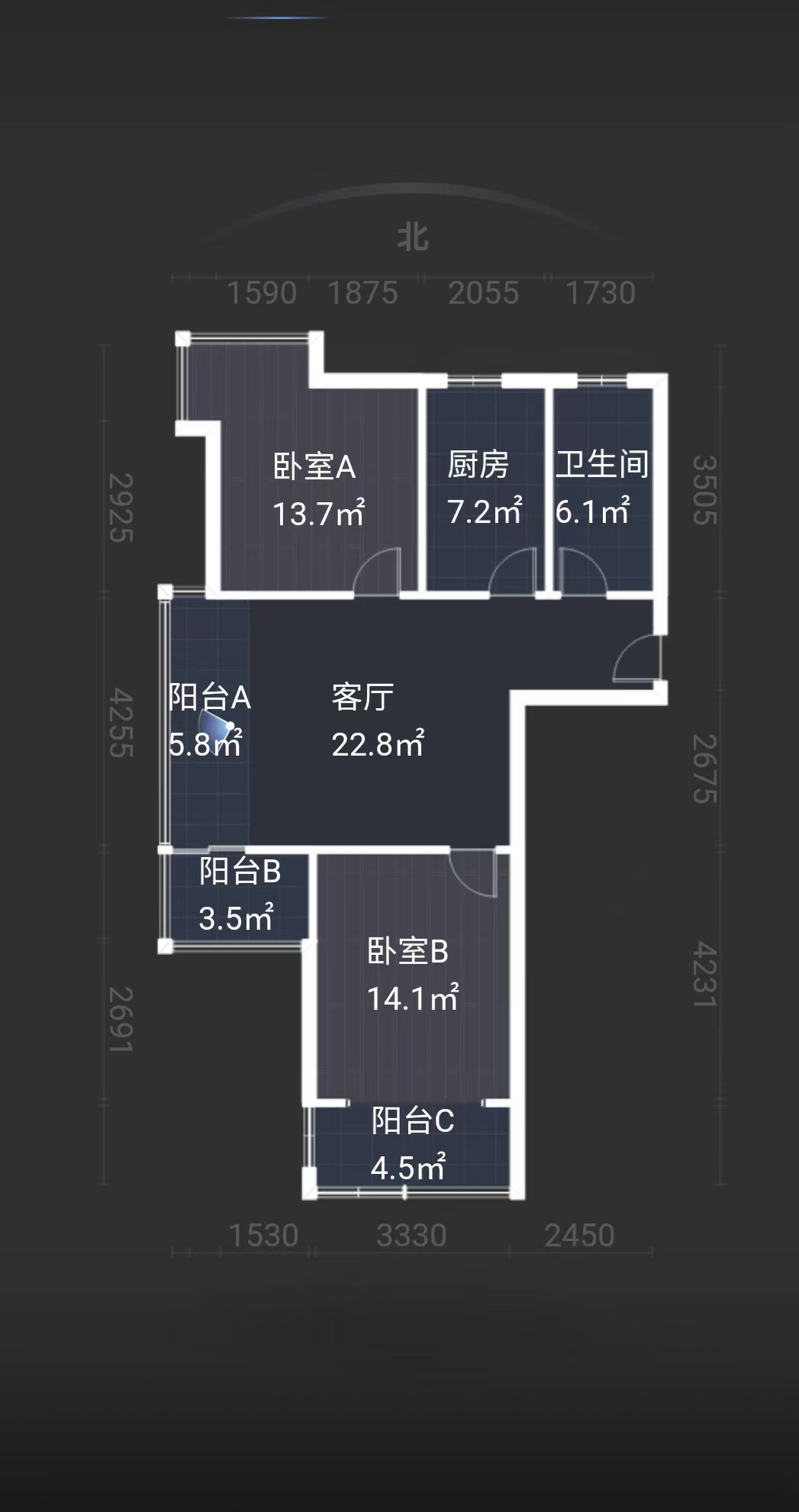 盛鑫&middot;城东雅苑 3室2厅1卫 92.00m&sup2;