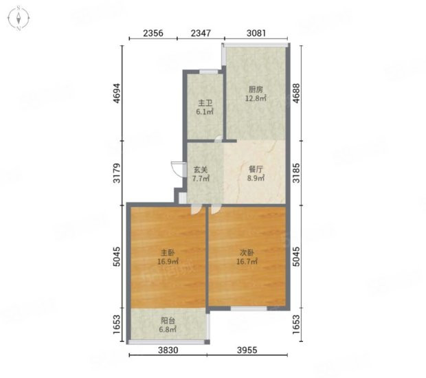 天山花苑西区 2室1厅1卫 79.33m&sup2;