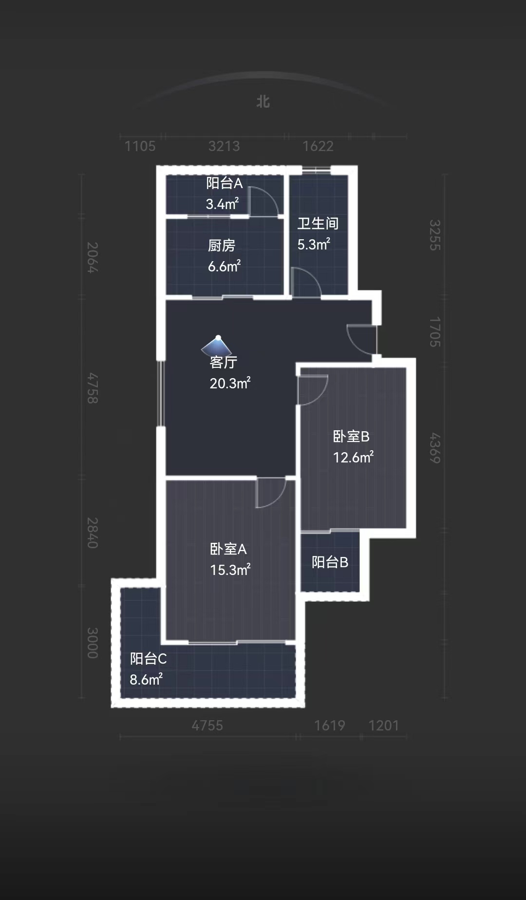 金和家园 2室2厅1卫 85.66m&sup2;