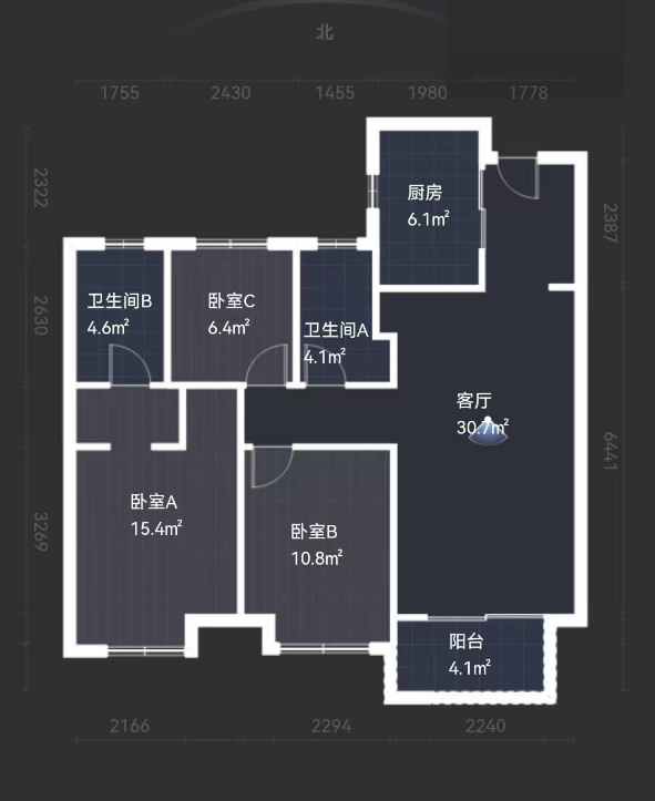 富力院士廷 3室2厅2卫 109m&sup2;