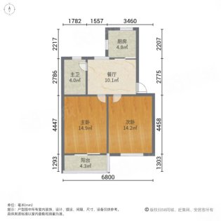 学田苑 2室1厅1卫 64m&sup2;