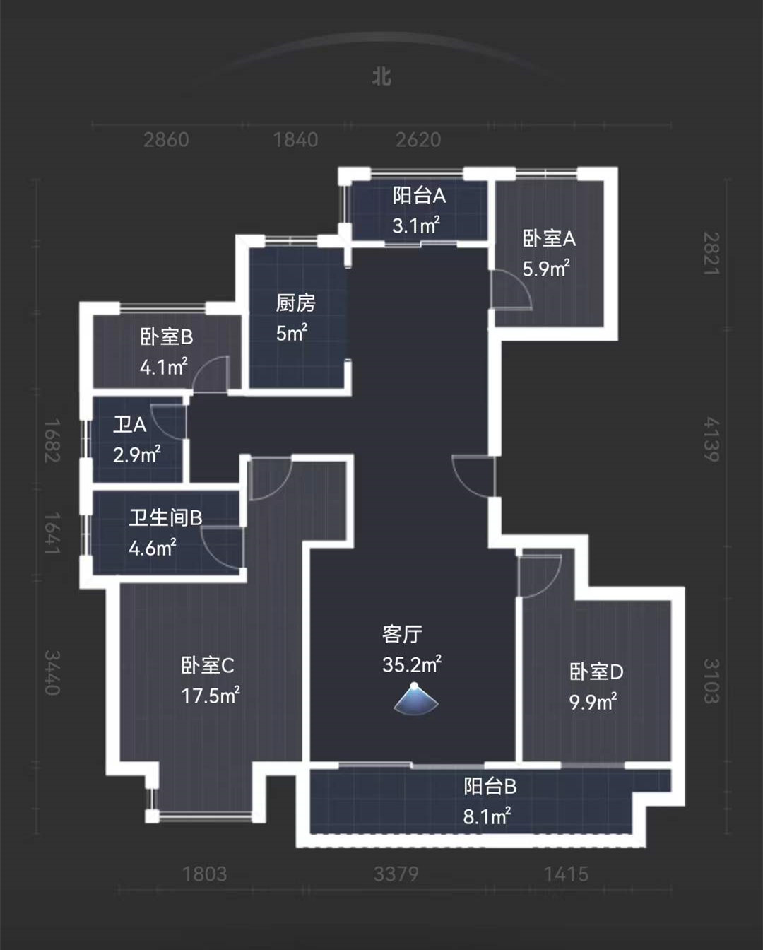 新开苑东区 4室2厅2卫 144m&sup2;