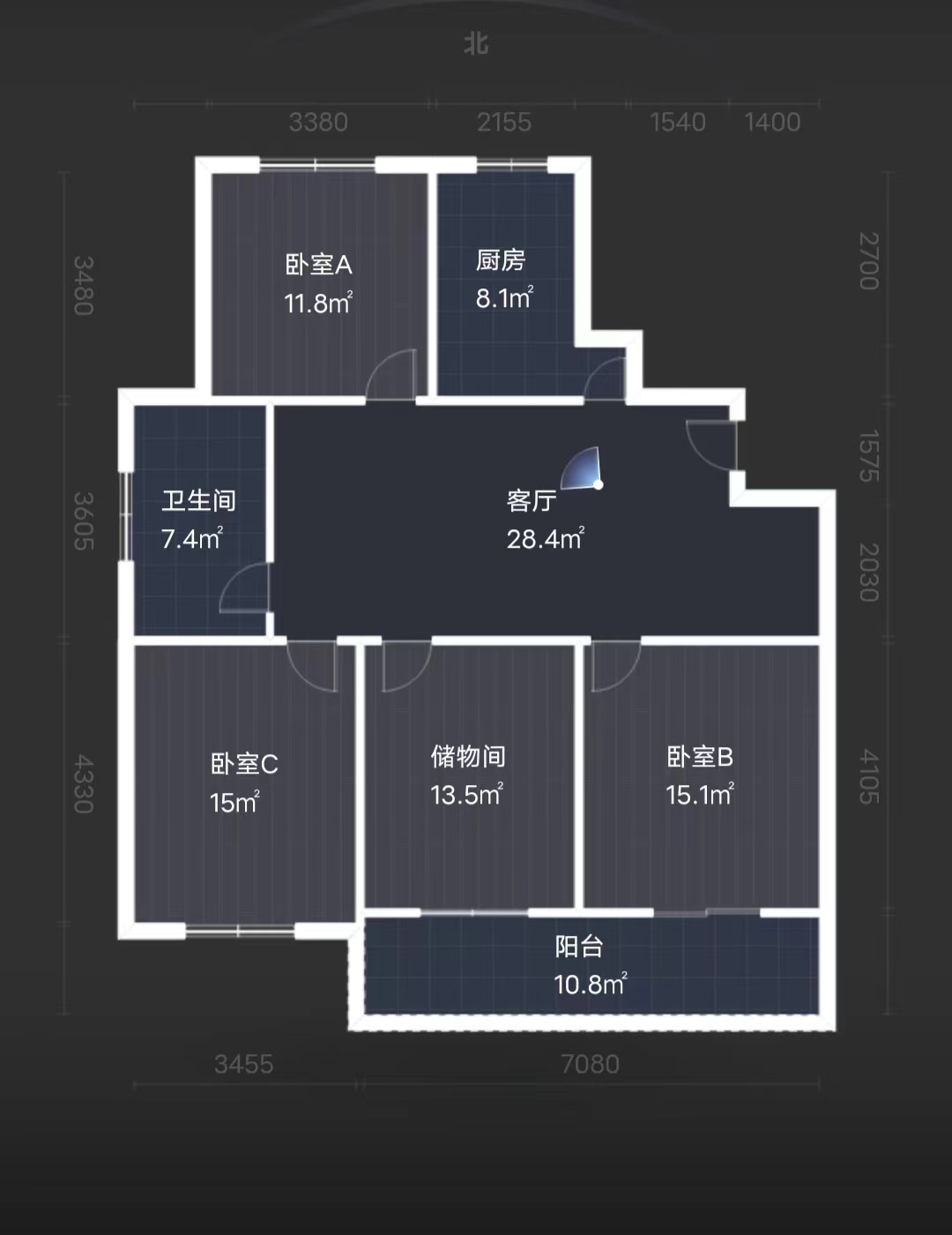 华山花苑四期 3室2厅2卫 130m&sup2;