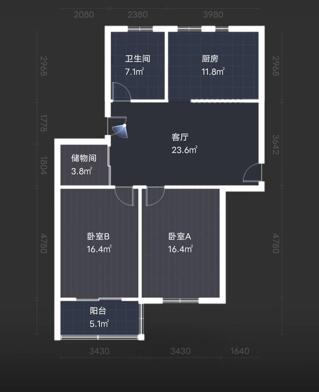 双霞花苑 2室2厅1卫 101m&sup2;
