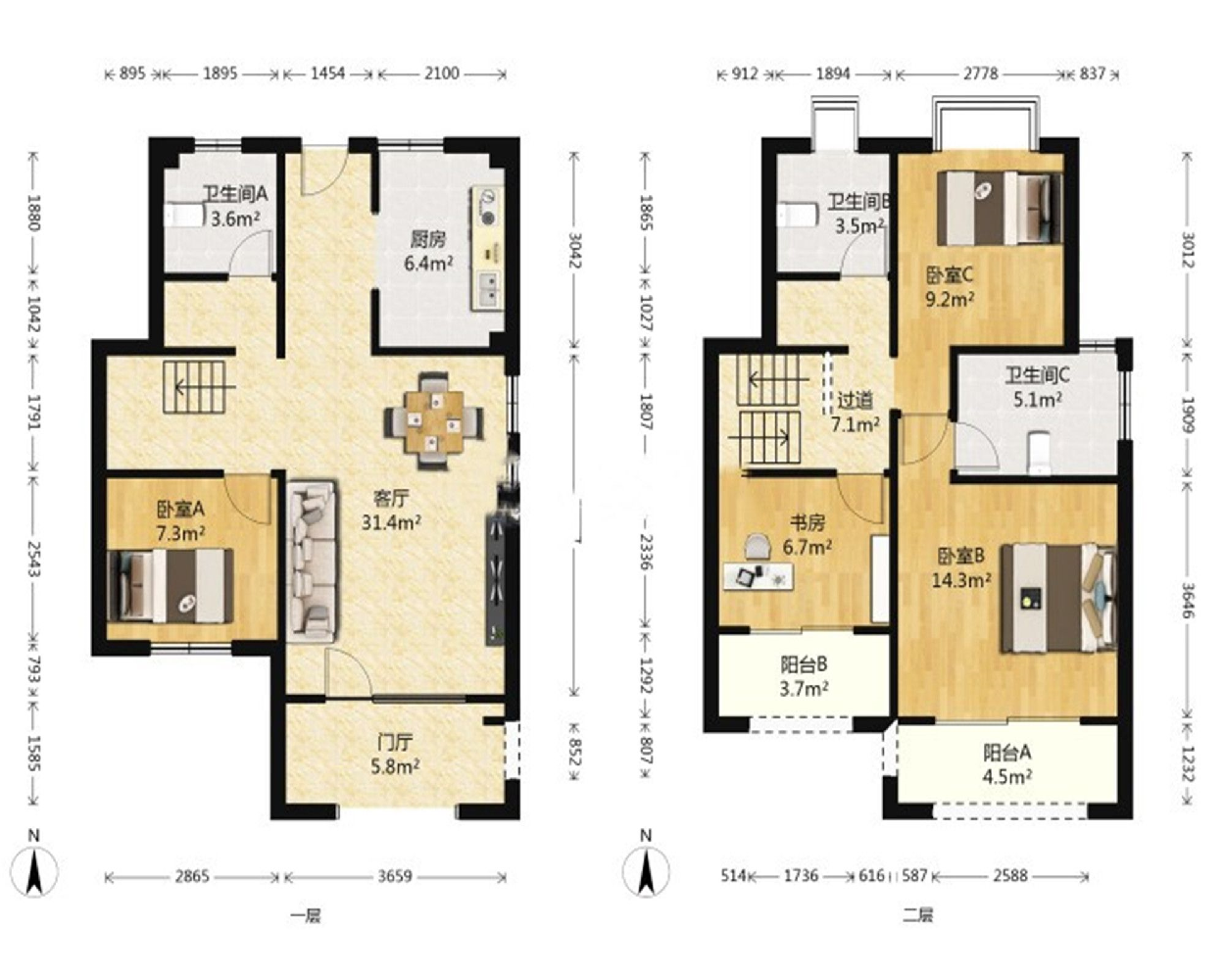中南熙悦(南通经济技术开发区) 4室2厅2卫 131.00m&sup2;