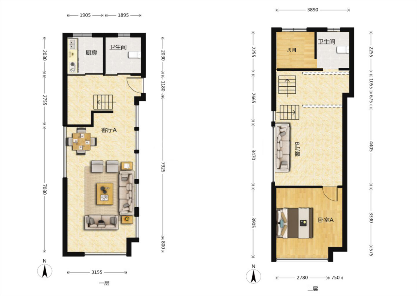 华润万象公馆 2室1厅1卫 70m&sup2;