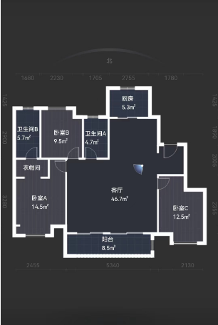 富力院士廷 3室2厅2卫 128m&sup2;