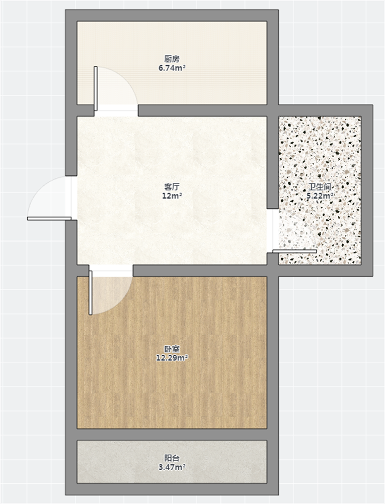 望江楼小区 1室1厅1卫 46m&sup2;