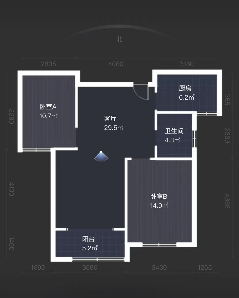华山花苑六期 3室2厅1卫 90.25m&sup2;