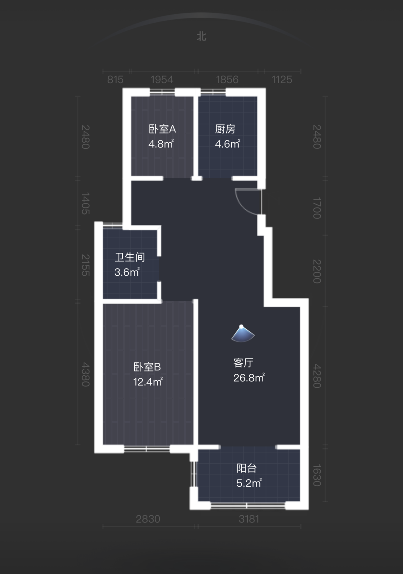 华山花苑六期 2室2厅1卫 73.31m&sup2;