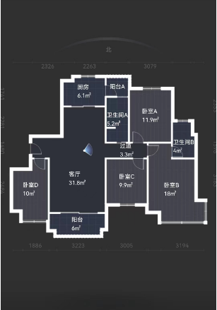 碧桂园天玺湾 4室2厅2卫 139m&sup2;