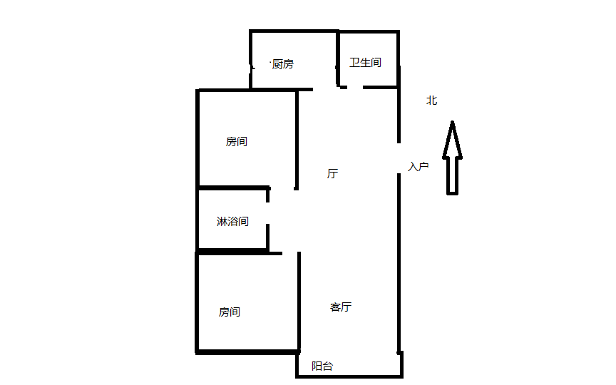 富贵园 2室1厅1卫 94.5m&sup2;