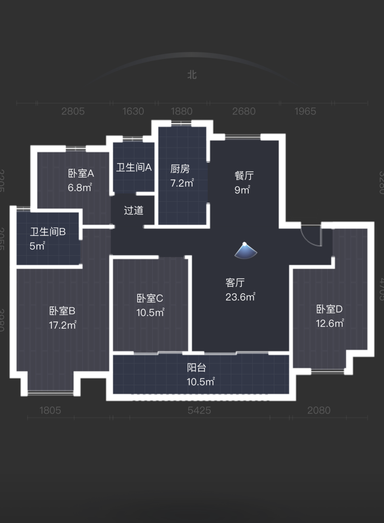 中南君悦府 4室2厅2卫 129m&sup2;
